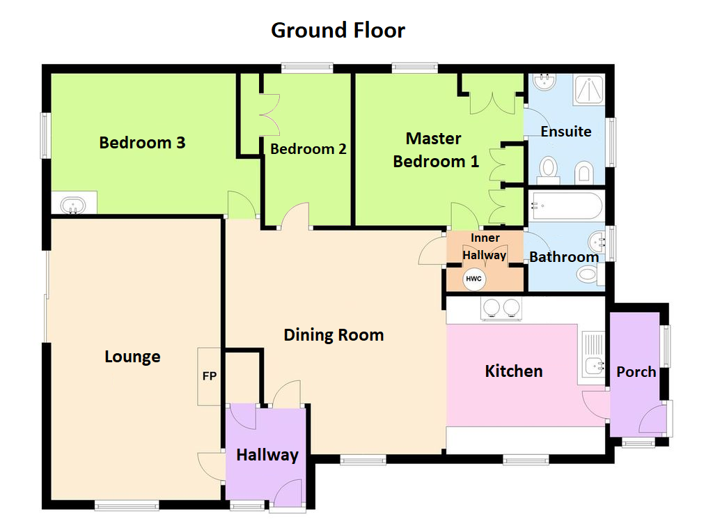 Floorplan of Cwmhiraeth, Drefach Felindre, Llandysul, Carmarthenshire, SA44 5XL
