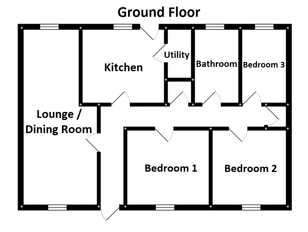 Floorplan of Brynderi Close, Adpar, Newcastle Emlyn, Ceredigion, SA38 9NP